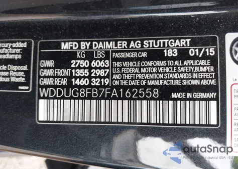 2015 Mercedes-Benz S 550 4Matic from USA, damaged, VIN WDDUG8FB7FA162558